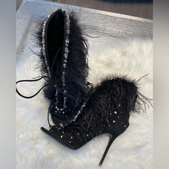 Velvet black zanotti high heels - Picture 7 of 8